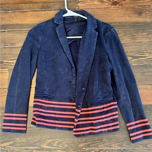 J. Crew Navy Blazer with Orange Stripes, Size S